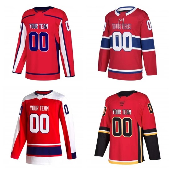 OEM/ODM Unisex Digital Print Sublimated Front Logo Adult Ice Hockey Jersey Reversible 100% Polyester Quick Dry Breathable KM21