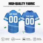 Custom Professional Blue American Football Uniforms Breathable Logo-Designed V Neck American Football Jersey Custom Professional Blue American Football Uniforms Breathable Logo-Designed V Neck American Football Jersey