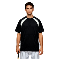 Customizable Printed Sublimation Black Men's Baseball Softball Jersey Breathable Anti-Bacterial Quick Dry V-neck Training