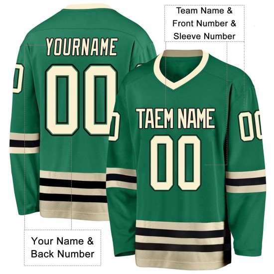 Custom Digital Print Plain Hockey Jersey Long Sleeve 100% Polyester Anti-Bacterial Breathable Quick Dry Eco-Friendly Unisex