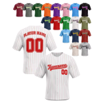 OEM ODM Name Number Logo Stripe Baseball Jerseys Breathable Polyester Personalized Pinstripe Team Baseball Uniforms