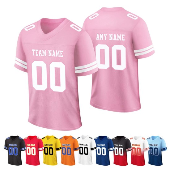 Custom Plus Size Oversized Sublimation Personalized American Football Jersey V-neck Short Sleeve Quick Dry Breathable Uniform