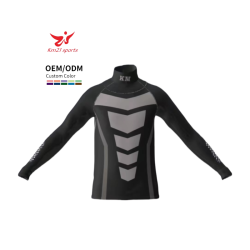 Custom Unisex Adult Ice Hockey Base Layer Shirt Neck Top Guard Long Sleeve Protection Heat-Transfer Printed Sublimated