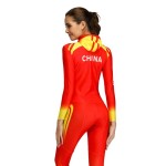 Custom Women's Adult Speed Skating Uniform Zipper Closure Long Sleeve Short Track Ice Breathable Quick Dry Eco-Friendly