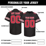 Customised V Neck Plus Size Adult American Football Jerseys Uniforms Blank Sublimated Moisture-Wicking Breathable 100% Polyester