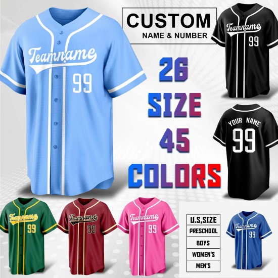 Custom Digital Print Logo Button-Up Baseball Jerseys Unisex Stitched Name Shirts 100% Polyester Breathable Quick Dry Plus Size Custom Digital Print Logo Button-Up Baseball Jerseys Unisex Stitched Name Shirts 100% Polyester Breathable Quick Dry Plus Size